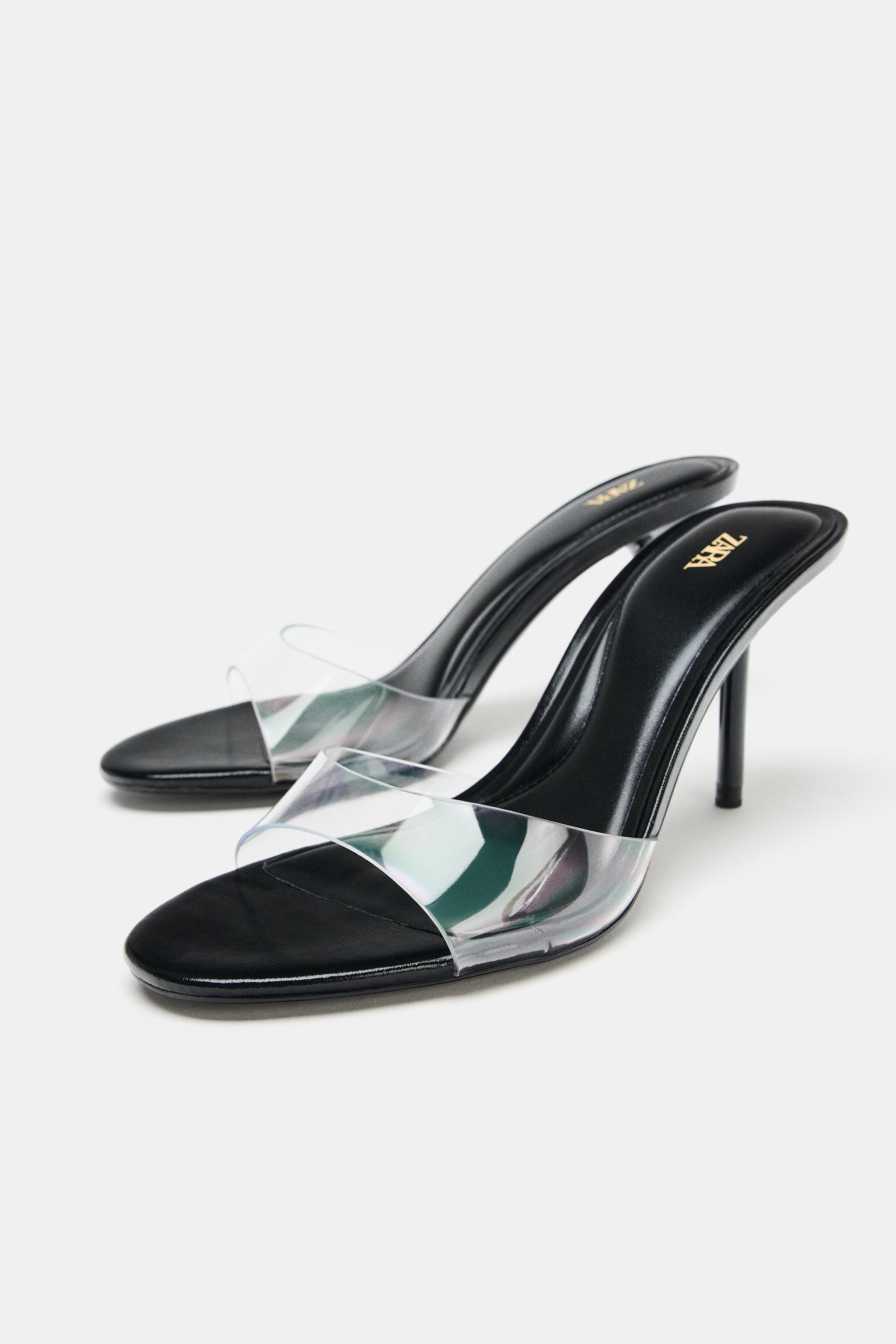VINYL HEELED SANDALS